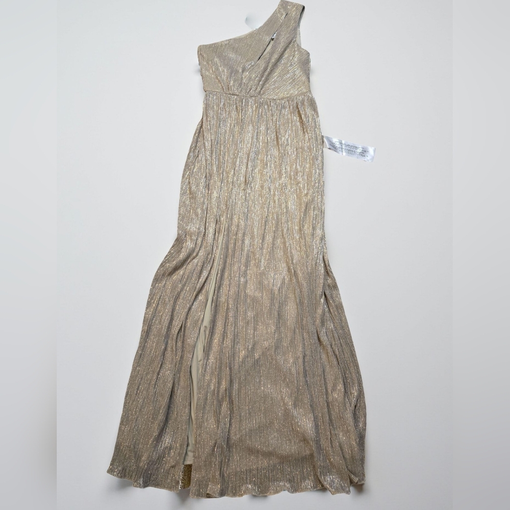 Dress the Population Strapless Gold Gown